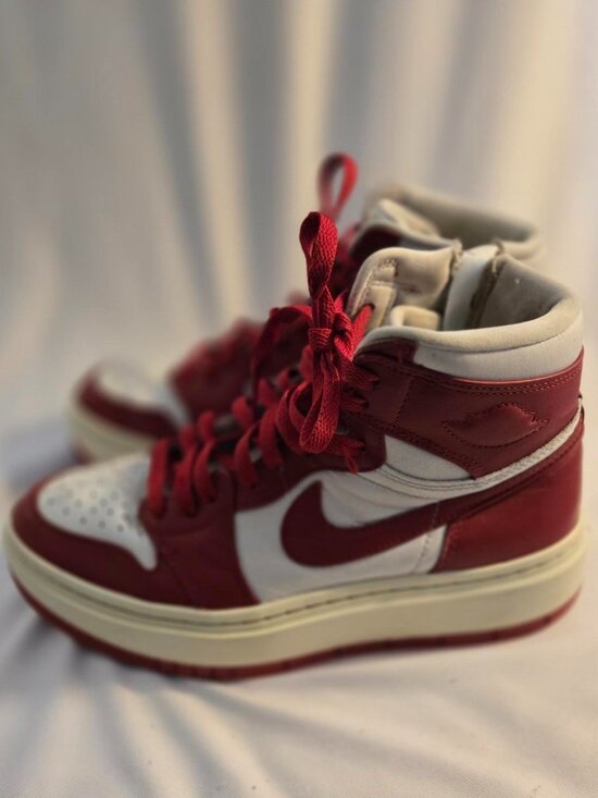 Nike Air Force Shoes - Nike Women’s Air Jordan 1 Elevate High Varsity Red/White Leather Sneakers Size 9